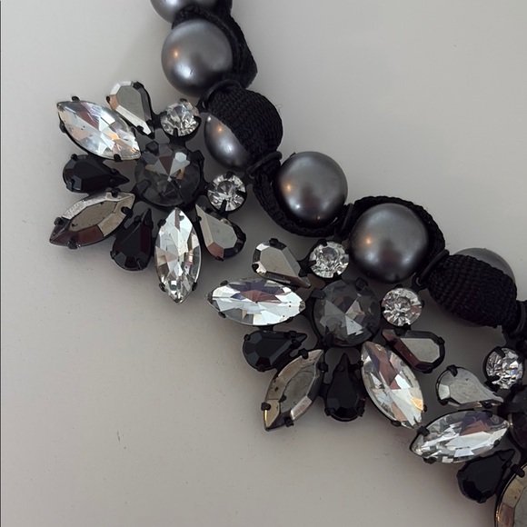 Loft Black and Silver Floral Cluster Necklace - Picture 4 of 6